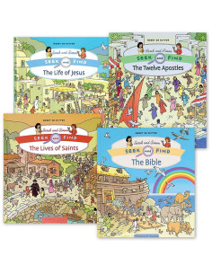 Catholic Seek and Find Book Set | Jesus & Saints for Kids