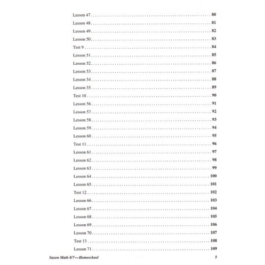 Saxon 87 (Homeschool, 3rd edition) Tests/Worksheets
