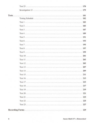 Saxon 87 (Homeschool, 3rd edition) Tests/Worksheets