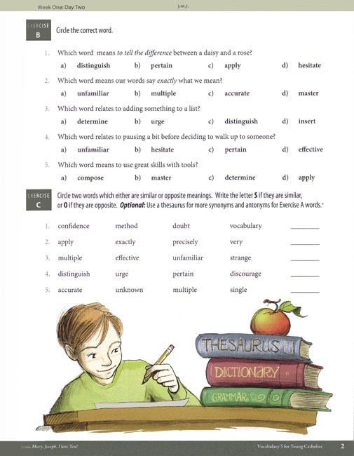 Vocabulary 5 For Young Catholics