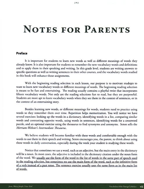 Vocabulary 6 for Young Catholics