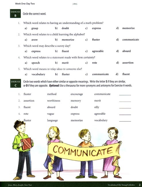 Vocabulary 6 for Young Catholics