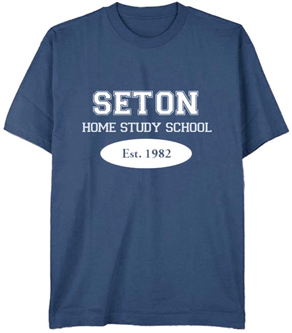 Seton T-Shirt: Est. 1982 Indigo Blue - Adult Medium