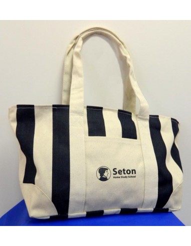 Large Striped S.H.S.S. Canvas Tote