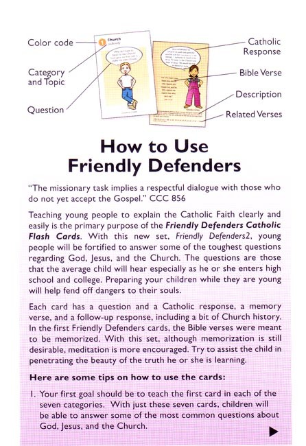 Friendly Defenders Catholic Flash Cards