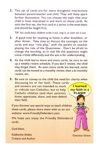 Friendly Defenders Catholic Flash Cards