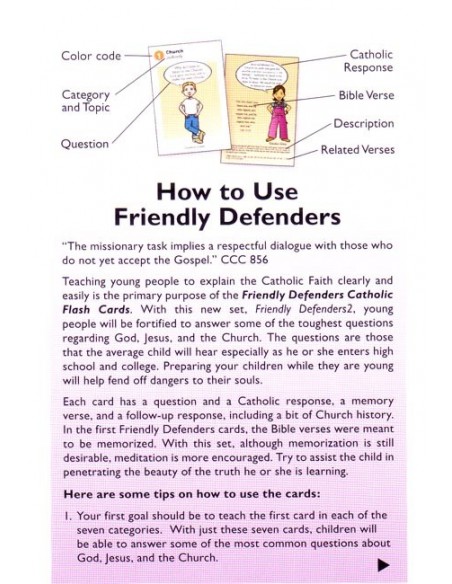 Friendly Defenders 2 Catholic Flash Cards