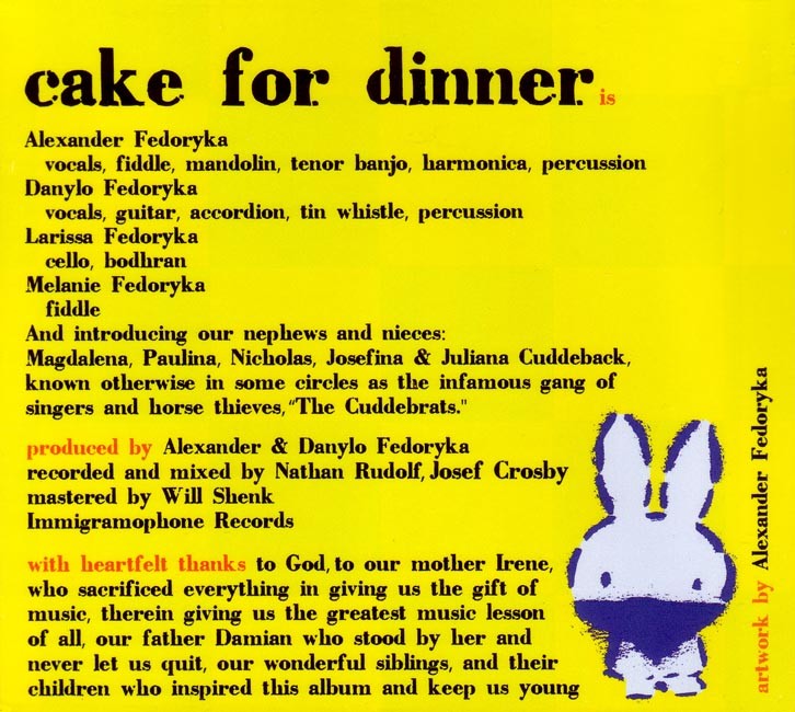 Cake for Dinner (Children's CD)