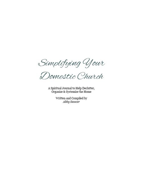 Simplifying Your Domestic Church