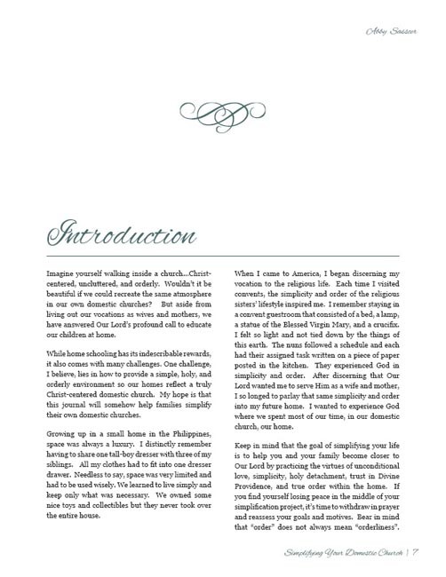 Simplifying Your Domestic Church