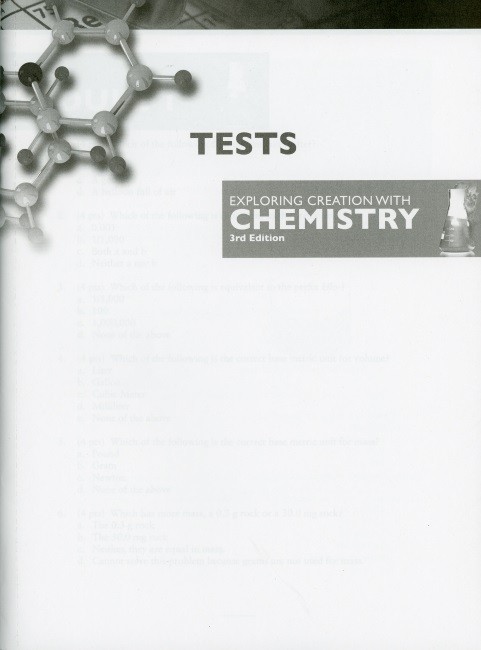 Exploring Creation with Chemistry Solutions Manual (3rd Ed.)