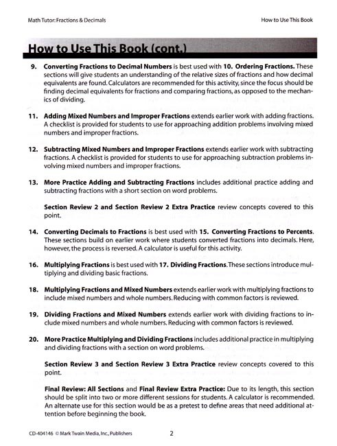 Math Tutor: Fractions and Decimals