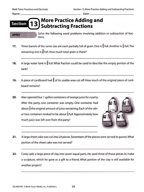 Math Tutor: Fractions and Decimals