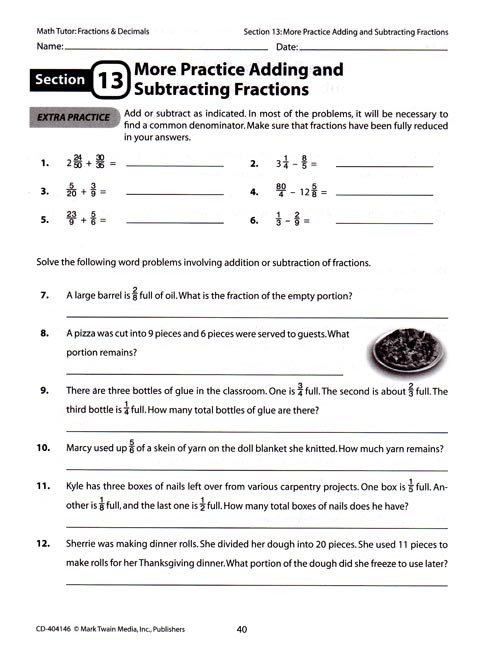 Math Tutor: Fractions and Decimals