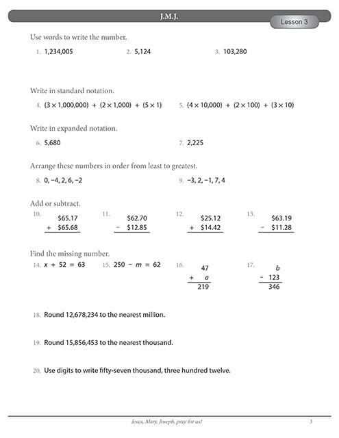Math 8 Practice Problems Workbook