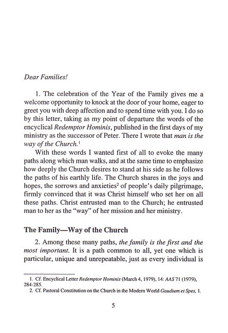 Letter to Families (Papal Document)