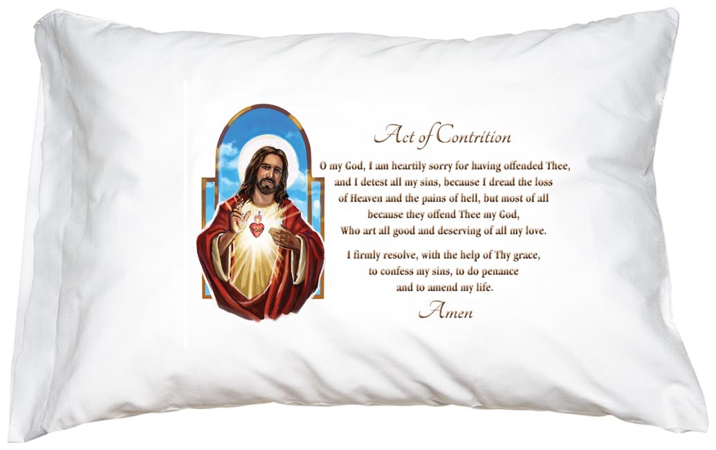 Sacred Heart Pillowcase: Act of Contrition
