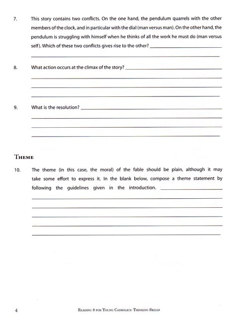 Reading 8 for Young Catholics Thinking Skills (key in book)