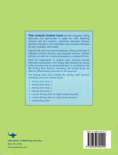 Writing Skills Book A,  Grades 3-4