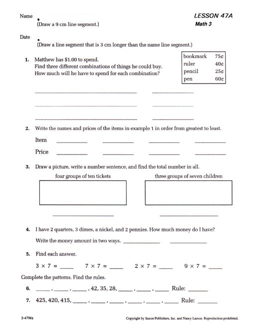 Saxon Math 3 Teacher's Manual