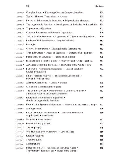 Saxon Advanced Math (2nd edition) Text