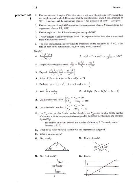 Saxon Advanced Math (2nd edition) Text
