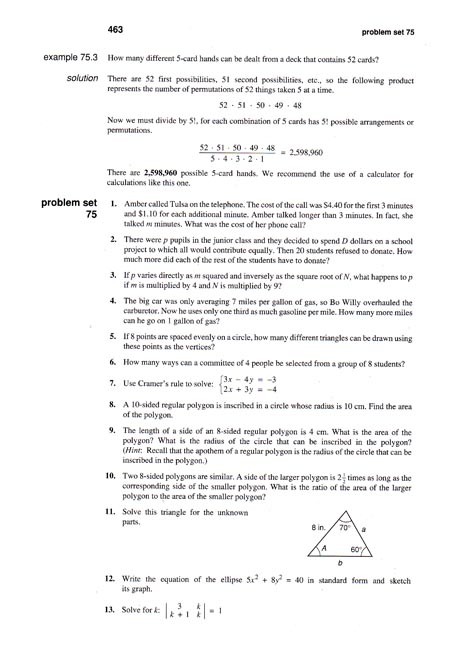 Saxon Advanced Math (2nd edition) Text