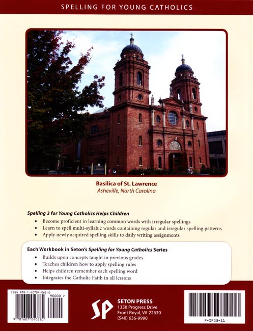 Spelling 3 for Young Catholics (key in book)