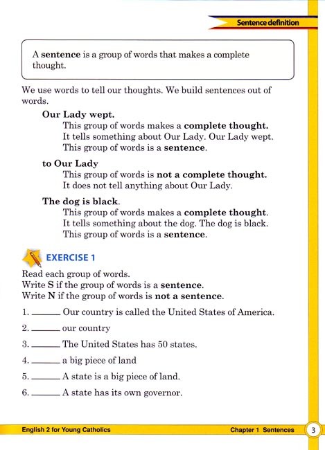 English 2 for Young Catholics (key in book)
