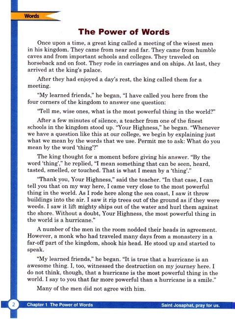 English 3 for Young Catholics (key in book)