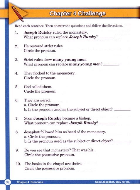 English 3 for Young Catholics (key in book)