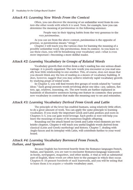 Vocabulary for the College Bound Student (4th edition) Wkbk