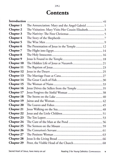 Reading 3 for Young Catholics Comprehension (key in book)