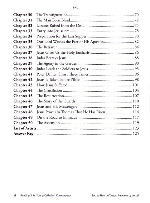 Reading 3 for Young Catholics Comprehension (key in book)