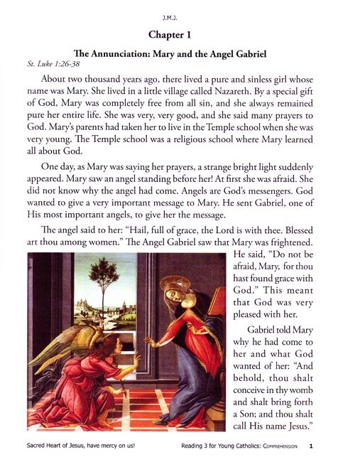 Reading 3 for Young Catholics Comprehension (key in book)