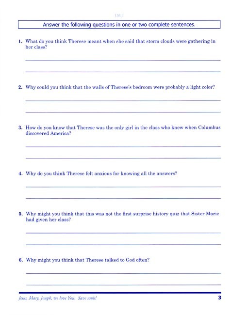 Reading 5 for Young Catholics Thinking Skills (key in book)