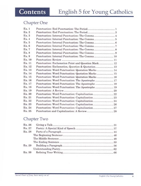 English 5 for Young Catholics (key in book)