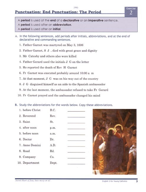 English 5 for Young Catholics (key in book)