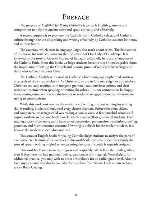 English 6 for Young Catholics (key in book)