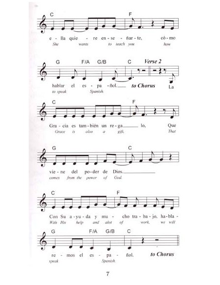 Learn Spanish with Grace! Music Book