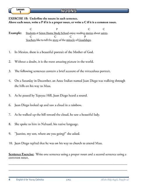 English 6 for Young Catholics (key in book)