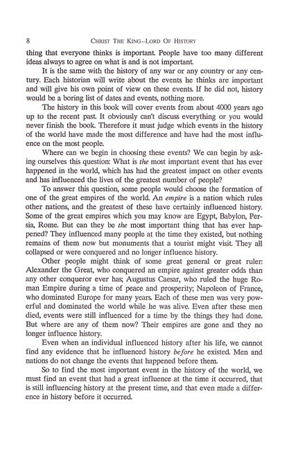 Christ the King, Lord of History Text