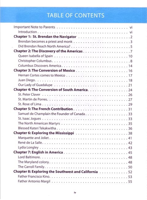 The Catholic Faith Comes to the Americas (key in book)