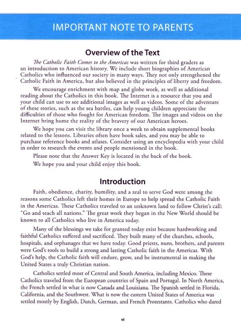 The Catholic Faith Comes to the Americas (key in book)