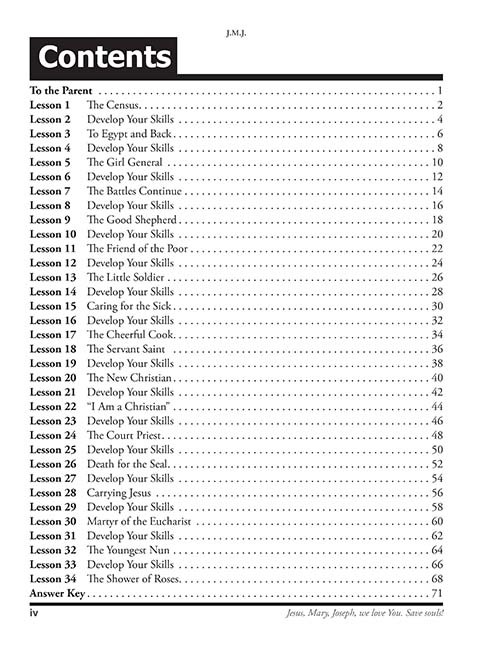 Reading 4 for Young Catholics Thinking Skills (key in book)