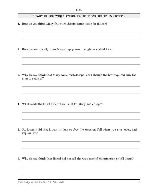 Reading 4 for Young Catholics Thinking Skills (key in book)