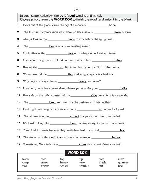 Reading 4 for Young Catholics Thinking Skills (key in book)